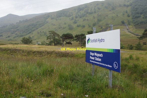 Photo 6"x4" Sign for Uisge Misgeach Power Station, Gleann Innis an Loichel Beinn Dubh an Iaruinn c2014