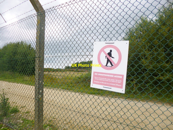 Photo 6"x4" Winfrith RSRL, warning sign Blacknoll c2014