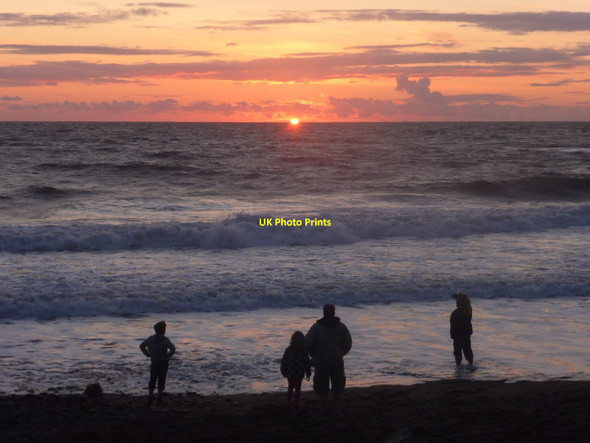 Photo 6"x4" Sunset watching Widemouth Bay c2014