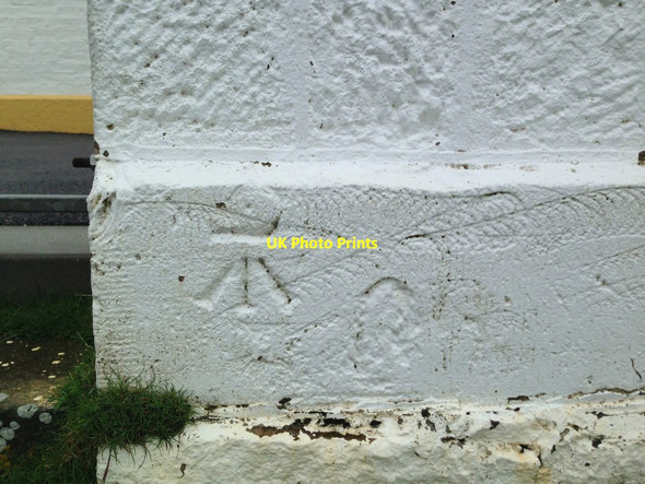 Photo 6"x4" Benchmark on gatepost at Stoer Head lighthouse Clashmore\/NC0331 c2014