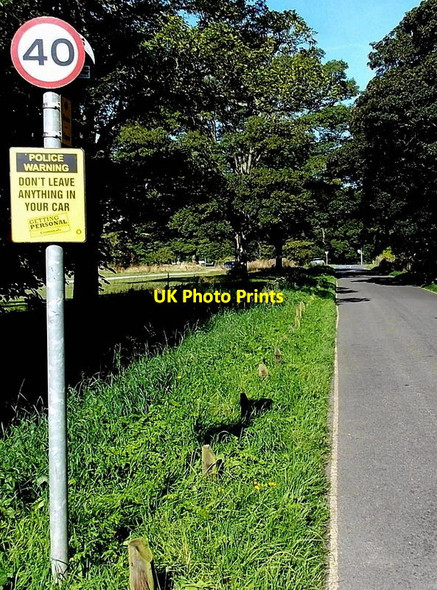 Photo 6"x4" Police warning notice near Market Bosworth Market Bosworth c2014