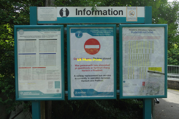 Photo 6"x4" Penychain Station information Afon Wen\/SH4437 c2014