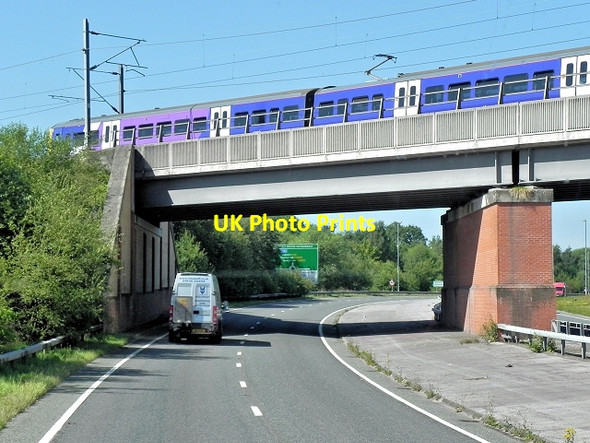 Photo 6"x4" Railway Crossing the Wilmslow Handforth Bypass Alderley Edge\/SJ8478 c2014