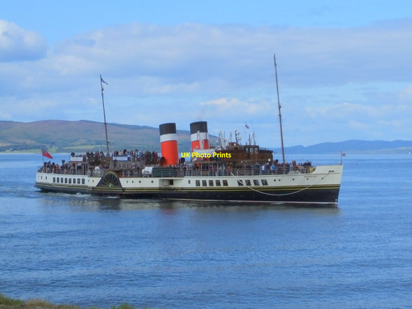 Photo 6"x4" PS Waverley approaching Lochranza pier Newton\/NR9351 c2014