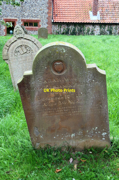 Photo 6"x4" All Saints, Sharrington - Gravestone Sharrington c2014