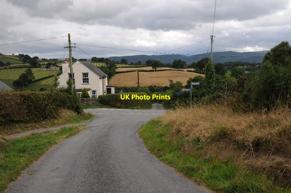 Photo 6"x4" Crossroad to the north of Llanddoged Brynmorfudd c2014