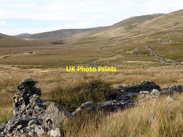 Photo 6"x4" The Hyddgen Valley viewed from the Ruin of Nant-y-llyn farmstead Banc Llechwedd-mawr c2014