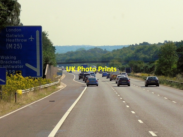 Photo 6"x4" Eastbound M3 approaching Junction 3 (Bagshot) Bagshot\/SU9163 c2014