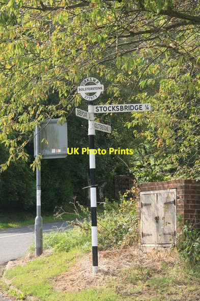 Photo 6"x4" Old direction signpost  Stocksbridge c2014