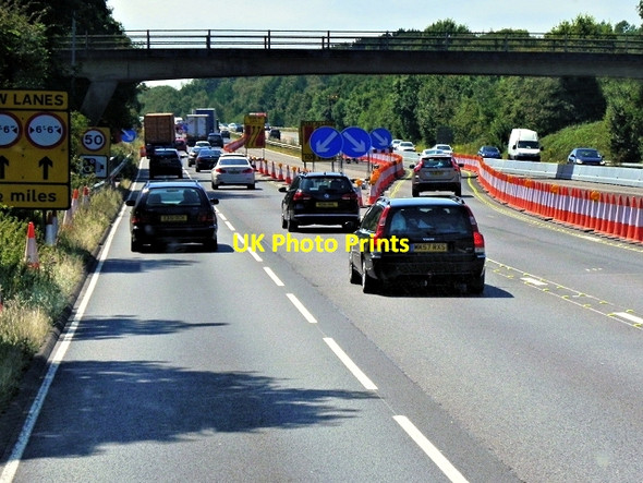 Photo 6"x4" Westbound M3, Footbridge at Taplin's Farm Hartley Wintney c2014
