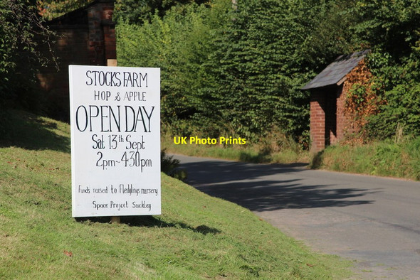 Photo 6"x4" Hop & Apple Open Day sign Suckley c2014