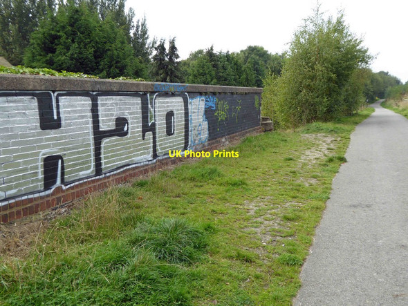 Photo 6"x4" Graffiti on Sustrans route 66 Cleckheaton c2014