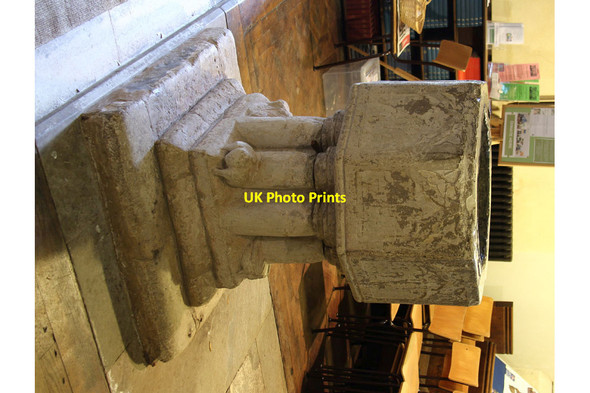 Photo 6"x4" St John the Evangelist, Little Leighs - Font Little Leighs c2014