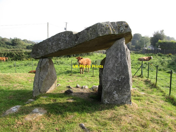 Photo 6"x4" The repaired back stone of Ballykeel Dolmen Belleek\/H9827 c2014