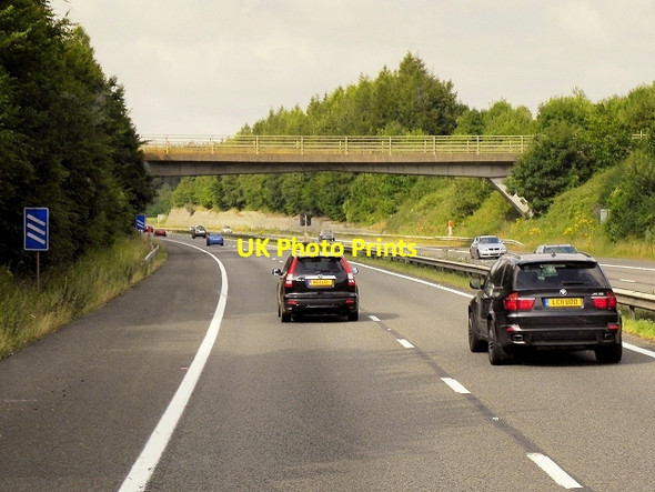 Photo 6"x4" Northbound M3, Footbridge near Winchester Services Couch Green c2014
