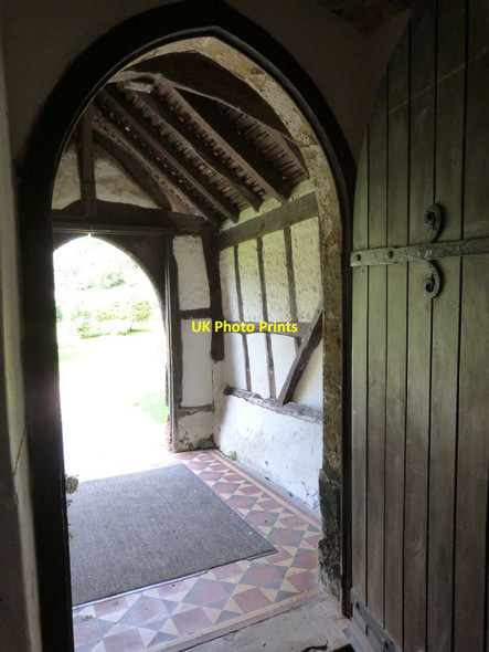 Photo 6"x4" Looking out into the timber framed porch, Yapton Parish Church Burndell c2014