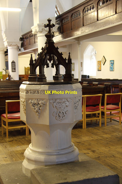 Photo 6"x4" All Saints, Haggerston - Font Hackney c2014