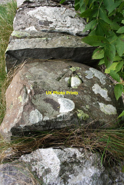 Photo 6"x4" Benchmark on parapet of bridge over dry streambed Ravenstonedale c2014