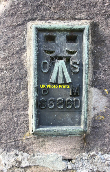 Photo 6"x4" Benchmark on St Oswald's Church Greenside\/NY7104 c2014