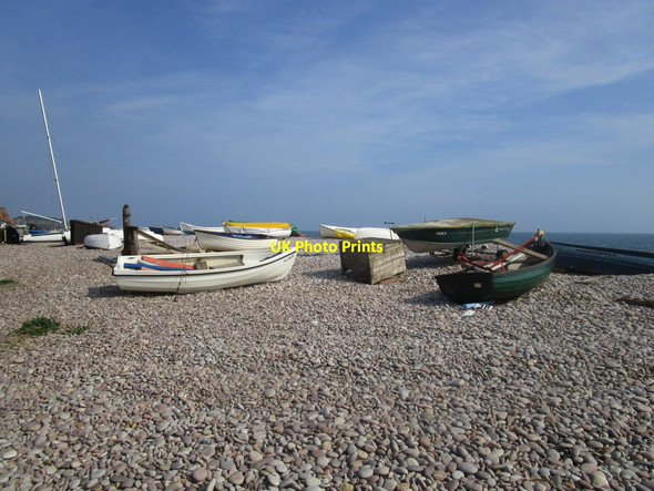 Photo 6"x4" Boats on the beach, Budleigh Salterton Budleigh Salterton c2014