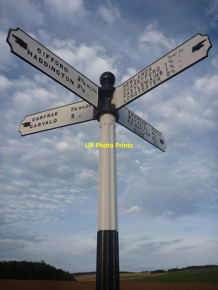 Photo 6"x4" East Lothian County Council Fingerposts : Danskine Crossroads Carfrae\/NT5769 c2014