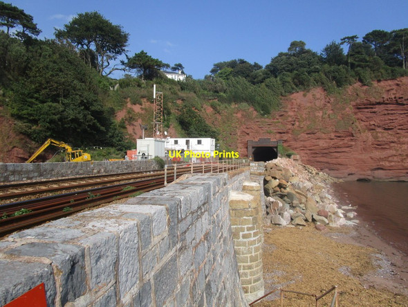Photo 6"x4" Remedial work at the bottom of Smugglers Lane Teignmouth c2014