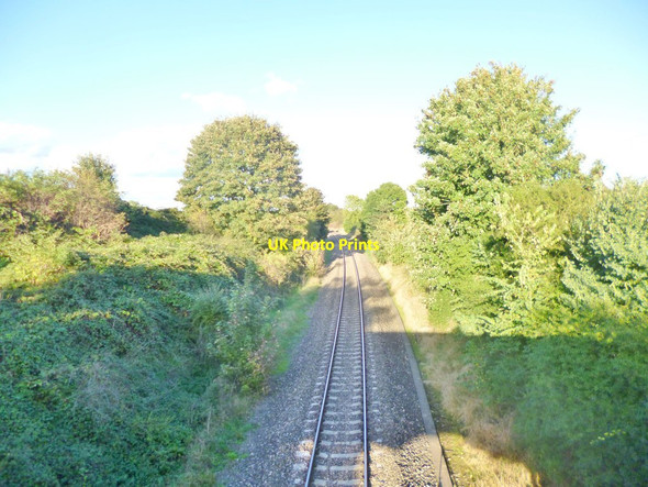 Photo 6"x4" Dodderhill, railway line Droitwich c2014