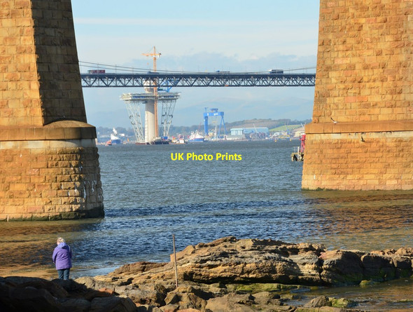 Photo 6"x4" Three Forth bridges, eventually Queensferry\/NT1278 c2014