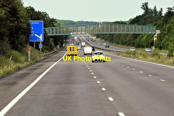 Photo 6"x4" Footbridge over the M3 Northbound Basingstoke c2014
