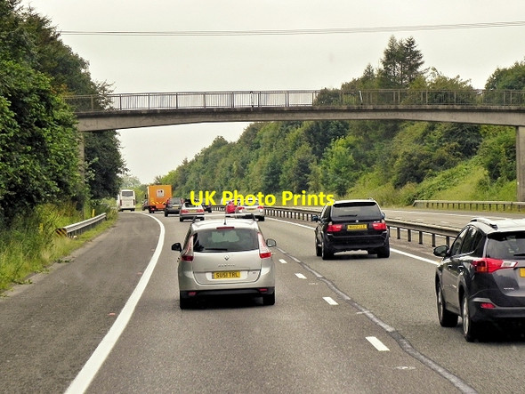 Photo 6"x4" Southbound M3, Footbridge at West Farm Popham\/SU5543 c2014
