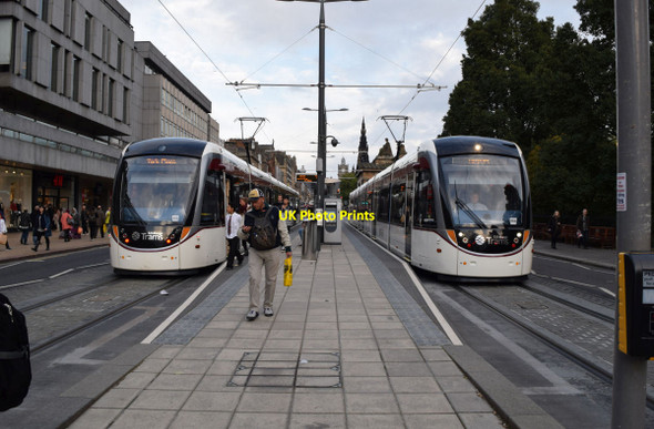 Photo 6"x4" Princes Street tram stop Edinburgh c2014