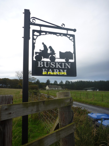 Photo 6"x4" Rural Berwickshire : Farm Sign At Buskin Farm Road-end Coldingham c2014