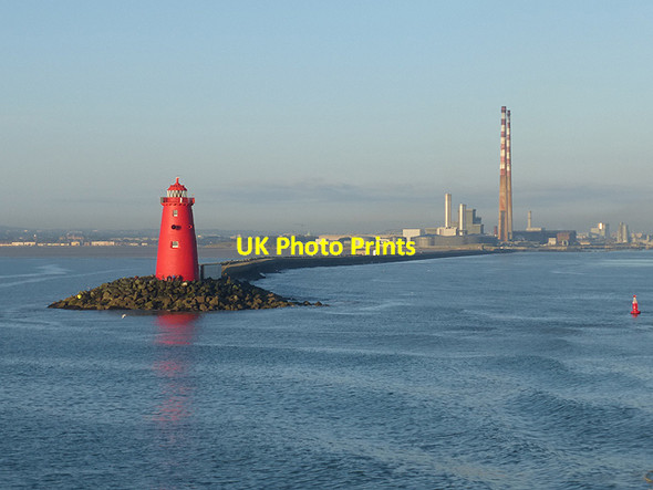Photo 6"x4" Poolbeg Lighthouse and Power Station Dollymount c2014