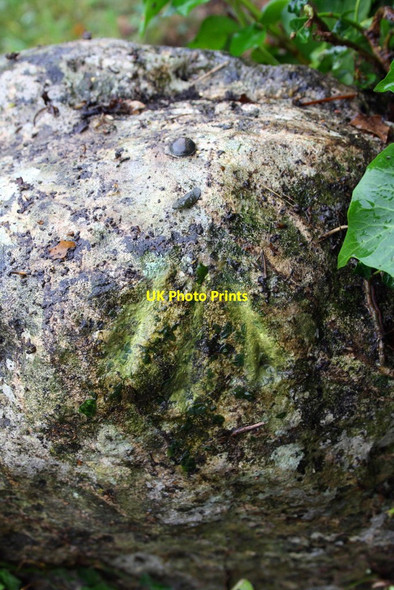 Photo 6"x4" Benchmark on stone at the road bend in Lidstone Lidstone c2014
