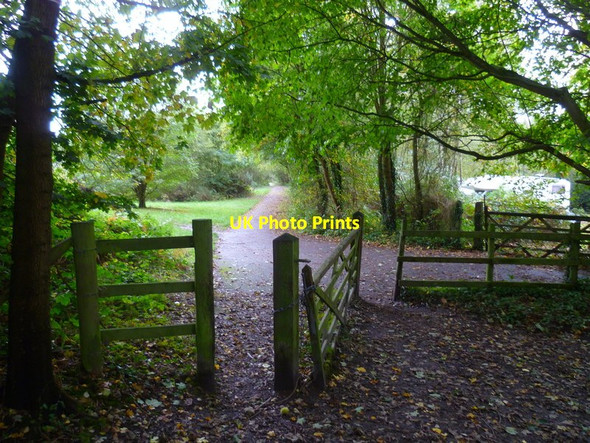 Photo 6"x4" Bridleway turns right near Longmoor Lake Arborfield Garrison c2014