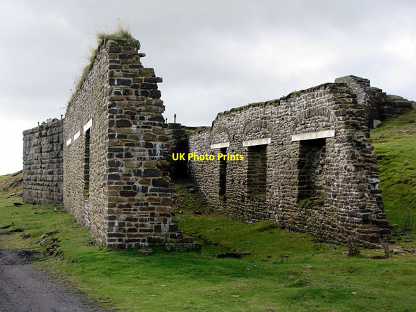 Photo 6"x4" Engine House remains at Bolt's Law Incline Rookhope c2014