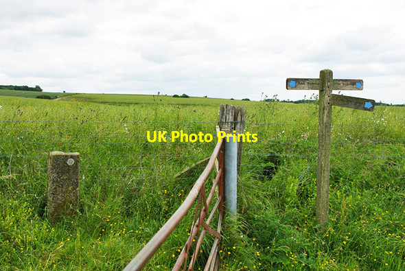 Photo 6"x4" Boundary stone, gate, bridleway signpost North End\/TQ1109 c2010