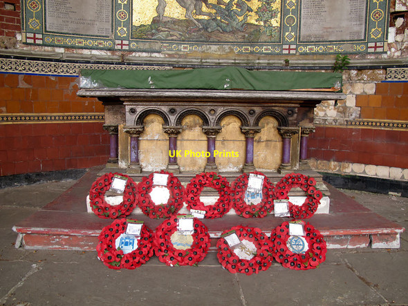 Photo 6"x4" Poppy wreaths in St George's chapel, Woolwich Woolwich c2014