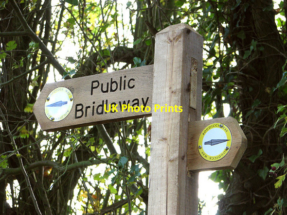 Photo 6"x4" Public bridleway (sign) Saxlingham Nethergate c2014
