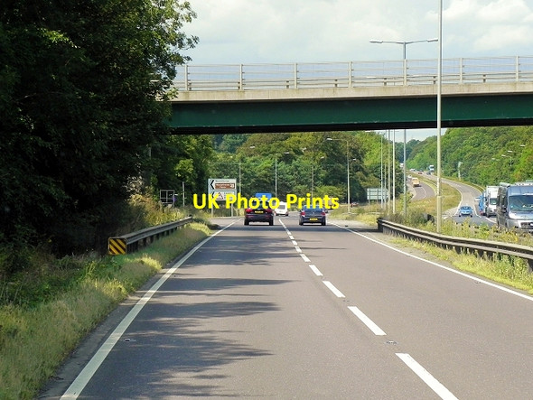 Photo 6"x4" Bridge (B6403) Over the A1 at Woolsthorpe-by-Colsterworth Colsterworth c2014