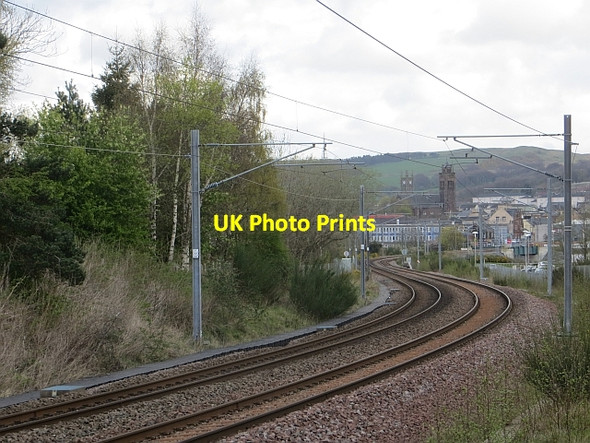 Photo 6"x4" Bathgate - Airdrie railway Bathgate c2014