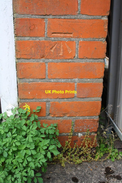 Photo 6"x4" Benchmark on garage of 'Byways' Reading c2014