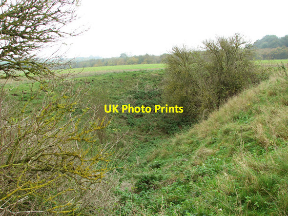 Photo 6"x4" Dried out pond near West Heath Farm Great Massingham c2014