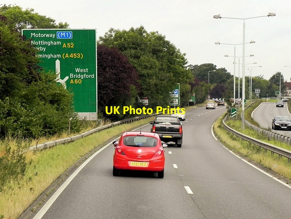 Photo 6"x4" Westbound A52 approaching Junction with A60, Ruddington West Bridgford c2014