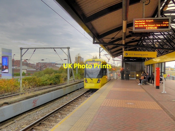 Photo 6"x4" Airport Tram Leaves Cornbrook Manchester c2014