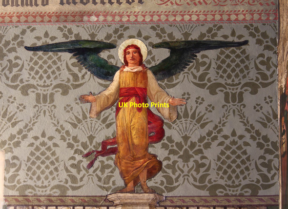 Photo 6"x4" Christ Church, Southgate - Wall painting Friern Barnet c2014