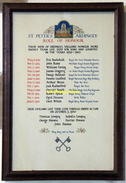 Photo 6"x4" St Peter, Ardingly - Roll of Honour Ardingly c2014