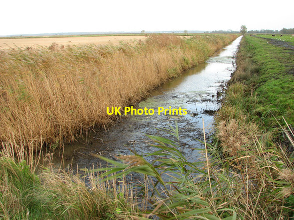 Photo 6"x4" Drainage ditch in the Norton Marshes Lower Thurlton c2014