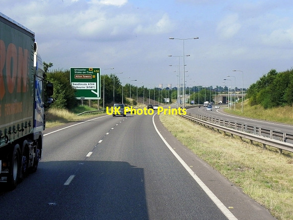 Photo 6"x4" Westbound A50 Approaching 'Bonnie Prince Roundabout Chellaston c2014