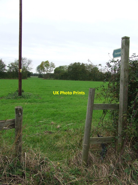 Photo 6"x4" Footpath And Sign Peasenhall c2014